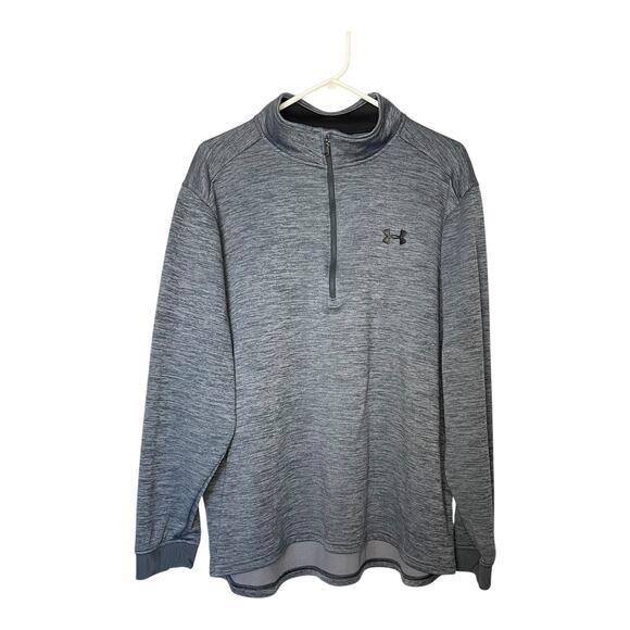 Under Armour ColdGear 1/4 Zip Pullover XXL Loose Fit Heather Blue - Picture 2 of 7
